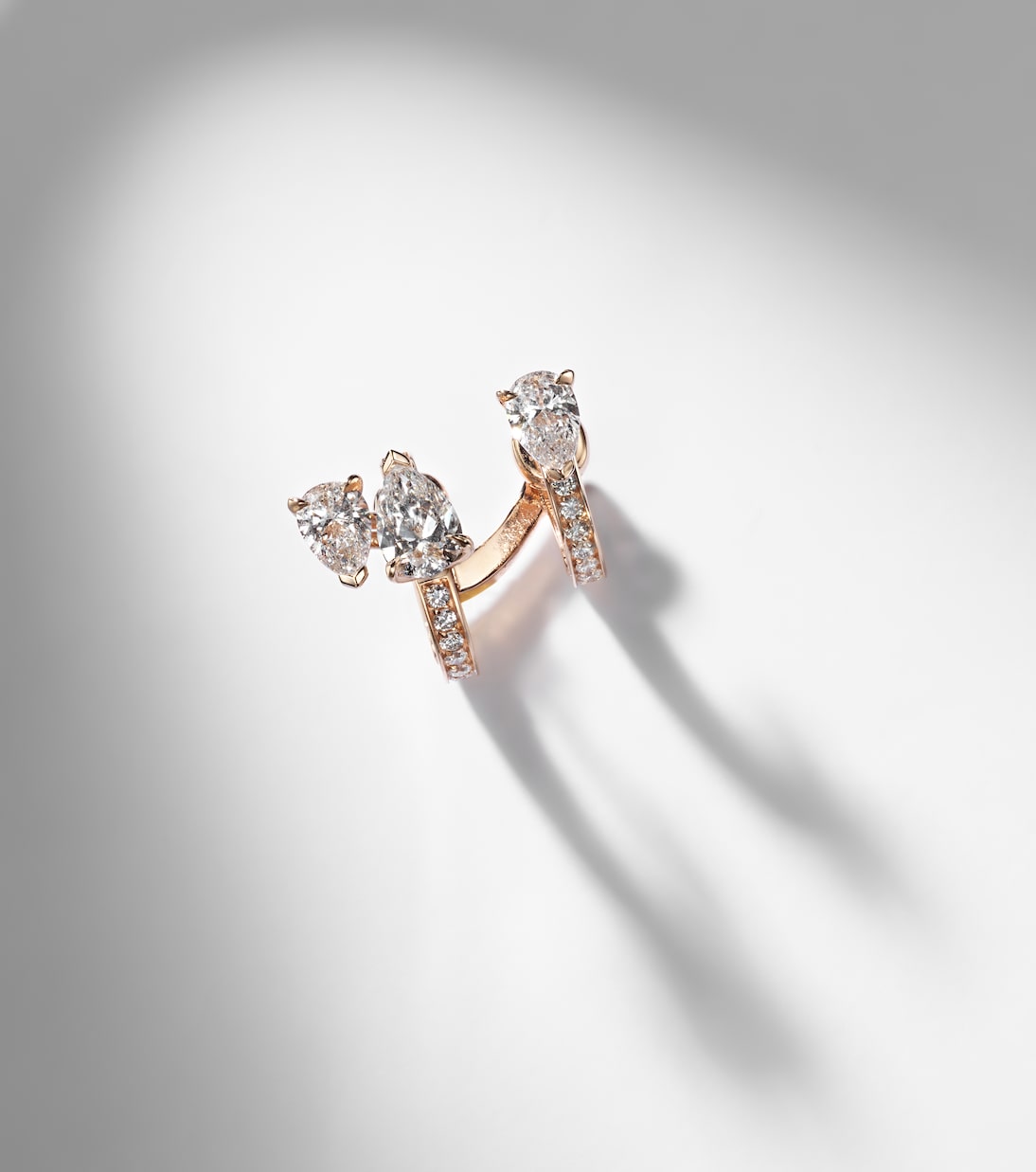 Serti Sur Vide 18kt rose gold single ear cuff with diamonds | Repossi