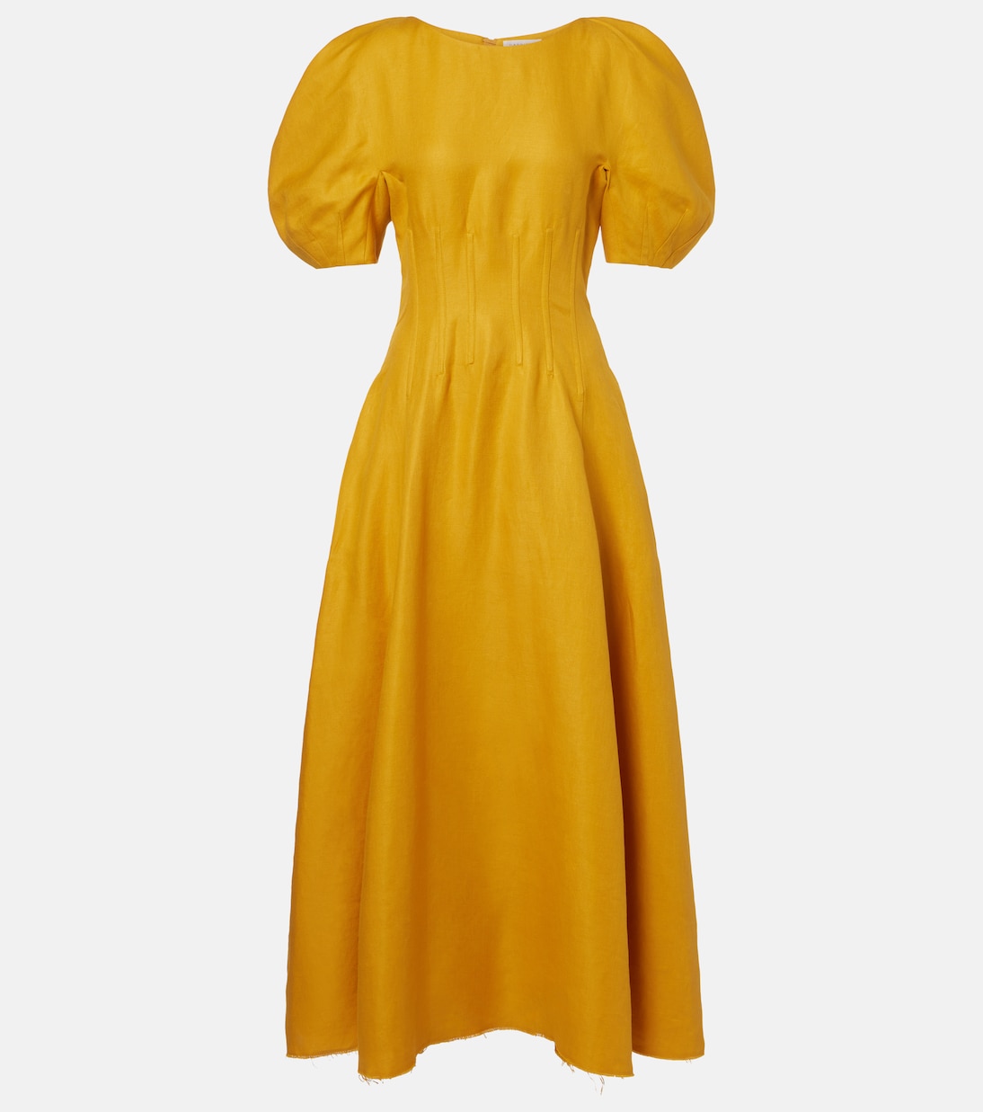 Ranya puff-sleeve linen twill maxi dress | Gabriela Hearst