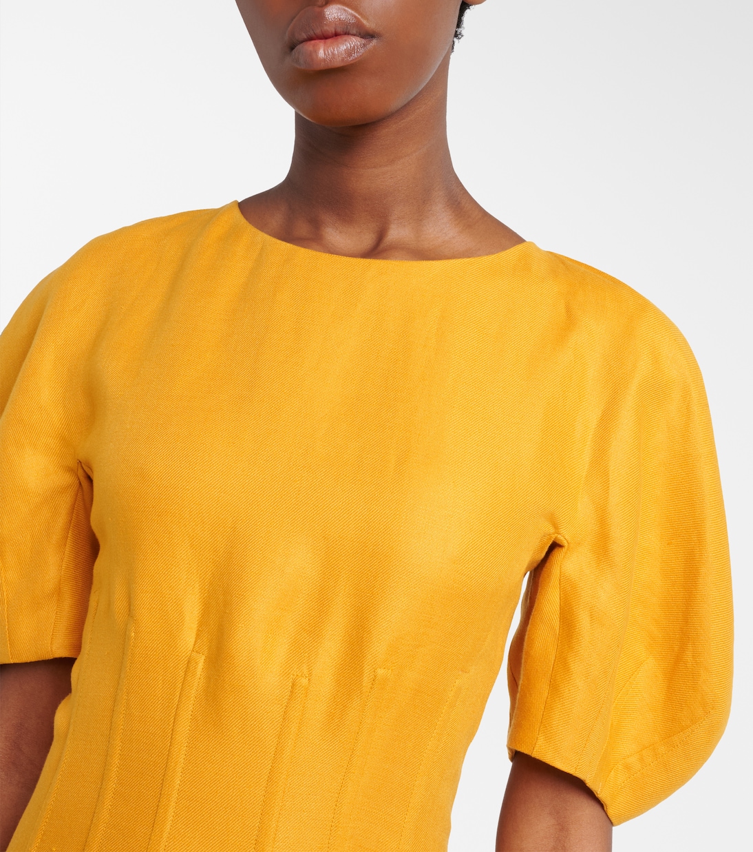 Ranya puff-sleeve linen twill maxi dress | Gabriela Hearst