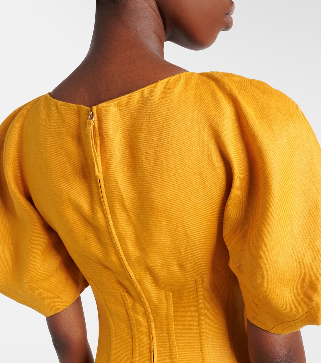 Ranya puff-sleeve linen twill maxi dress | Gabriela Hearst