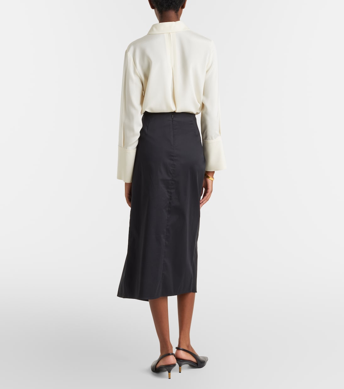 Paggi gathered cotton-blend midi skirt | Max Mara