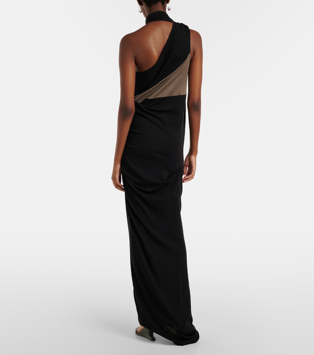 Draped one-shoulder jersey maxi dress | Entire Studios