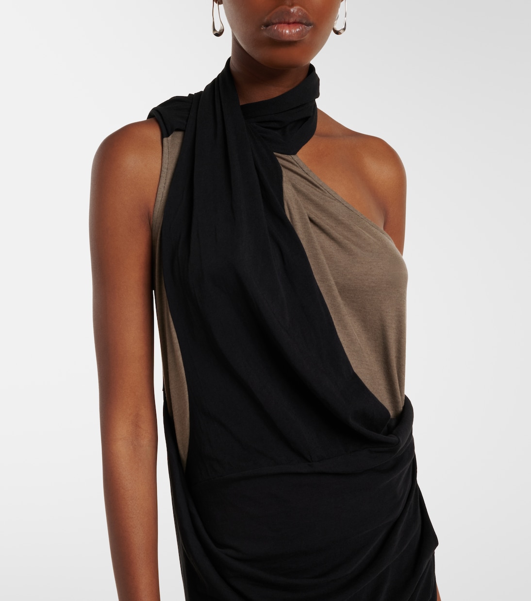 Draped one-shoulder jersey maxi dress | Entire Studios