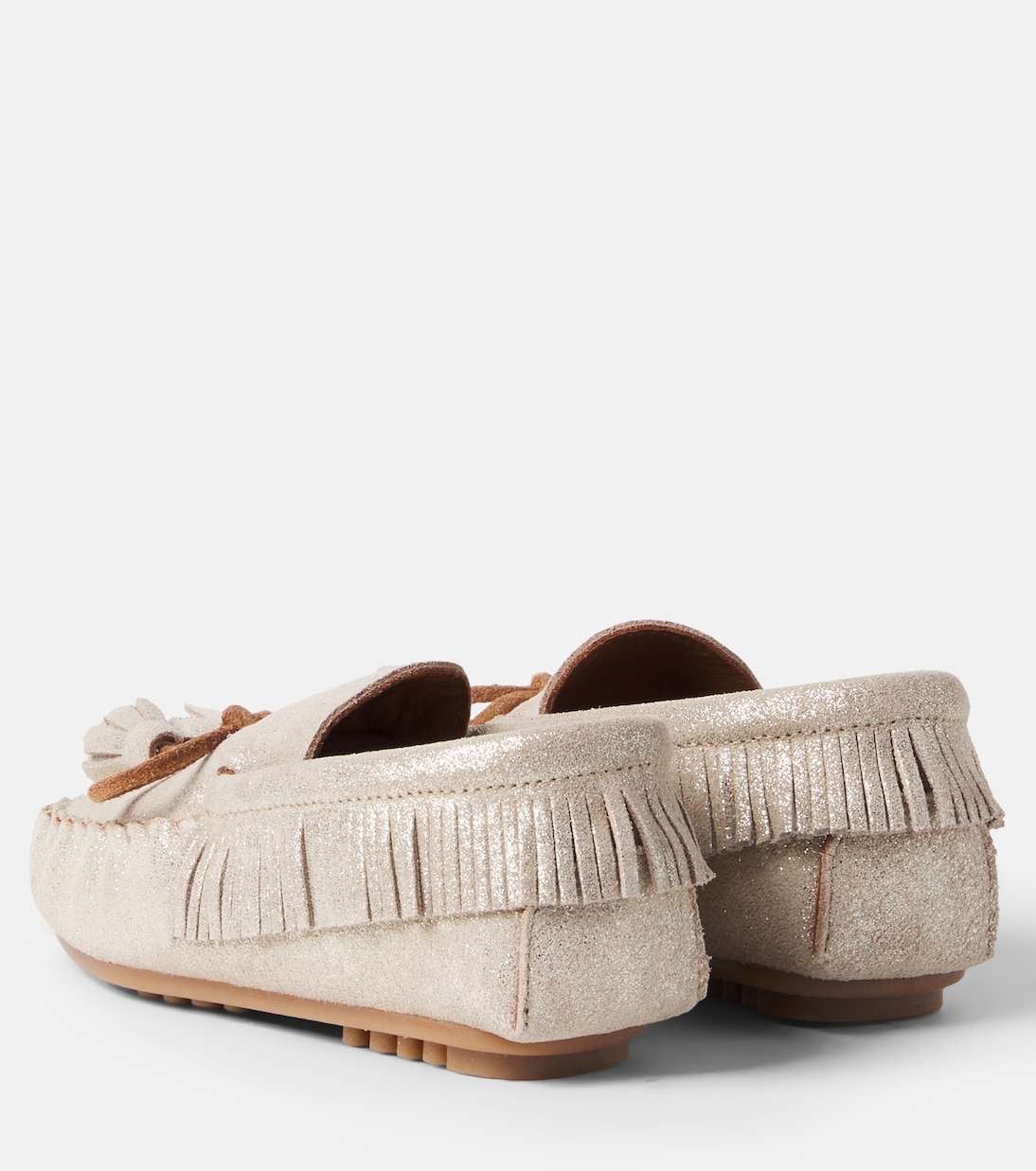 Glitter leather loafers | PèPè