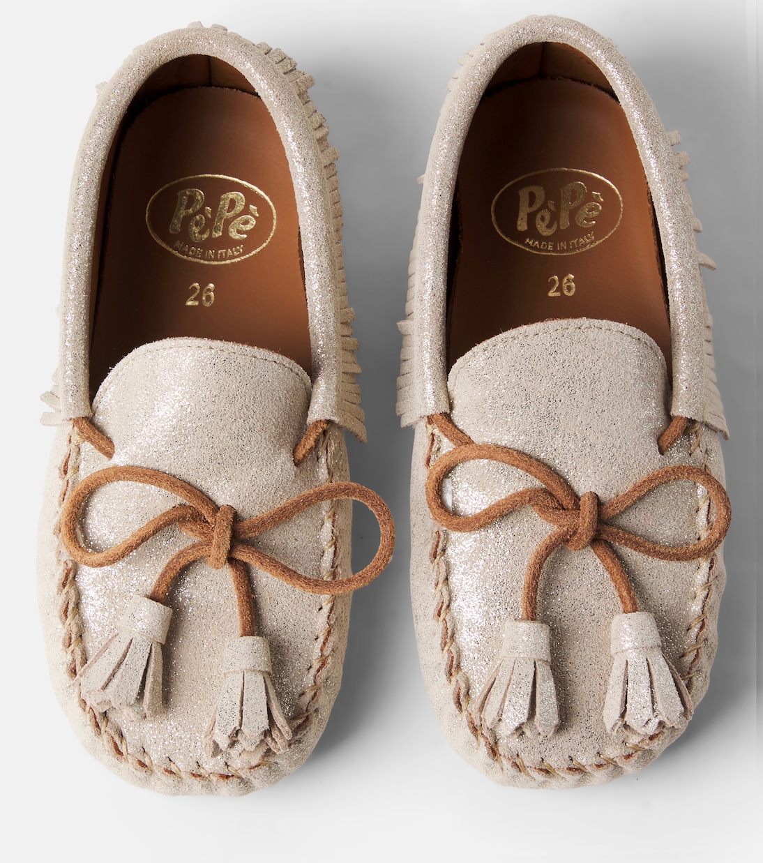 Glitter leather loafers | PèPè