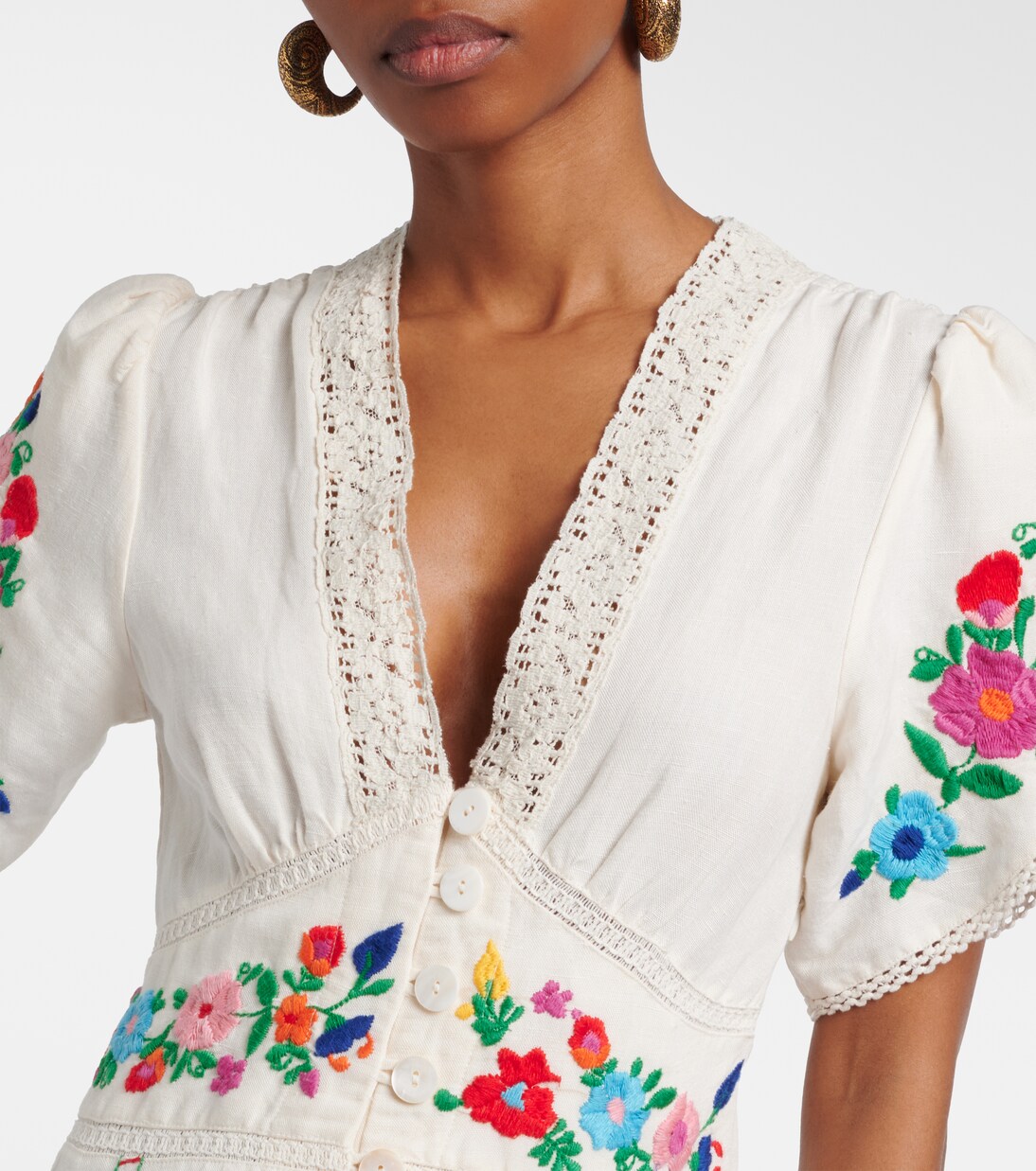 Novara embroidered linen-blend maxi dress | Rixo