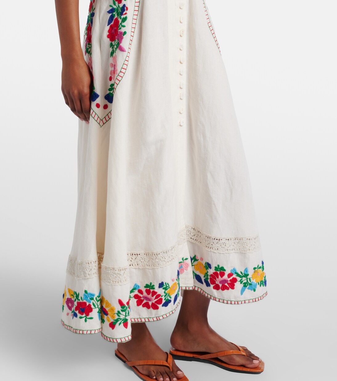 Novara embroidered linen-blend maxi dress | Rixo