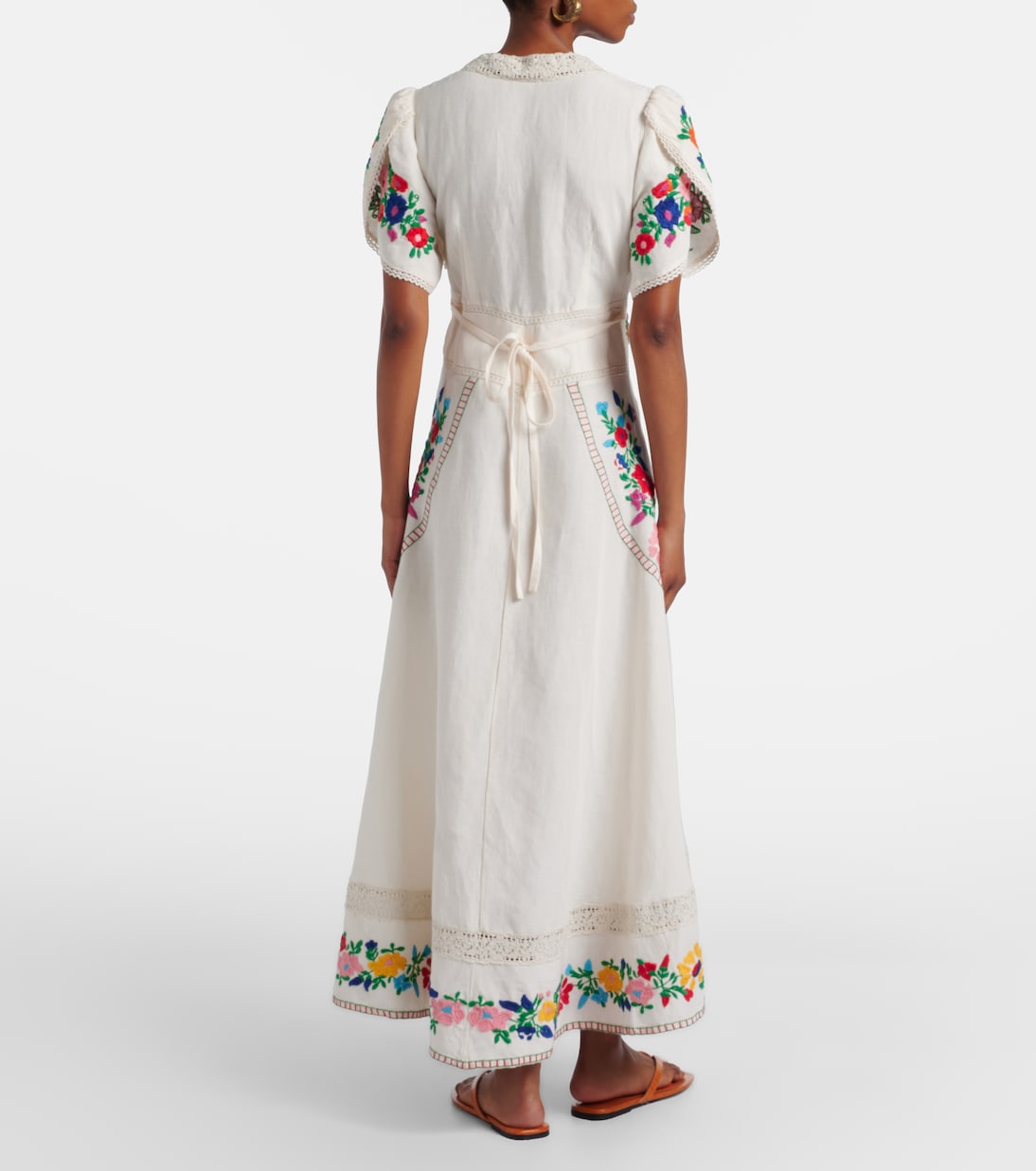 Novara embroidered linen-blend maxi dress | Rixo