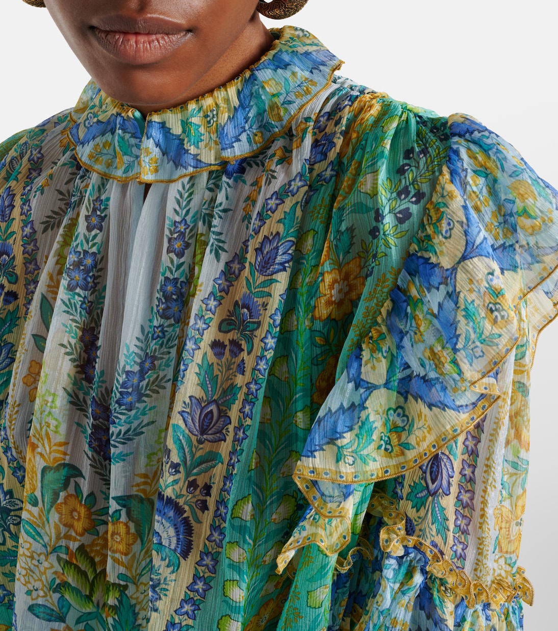 Floral ruffled silk blouse | Etro