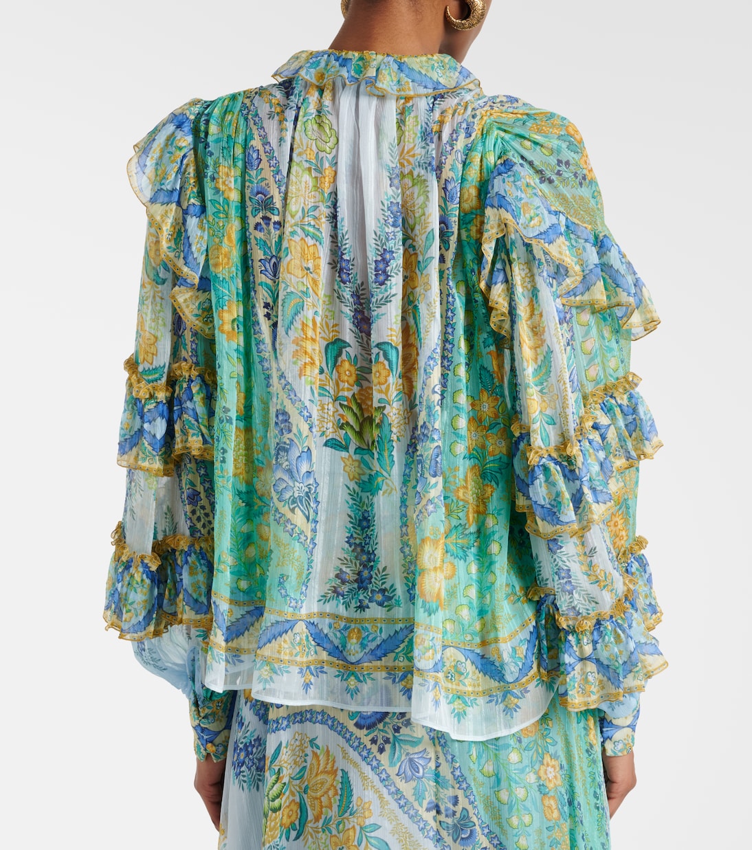Floral ruffled silk blouse | Etro