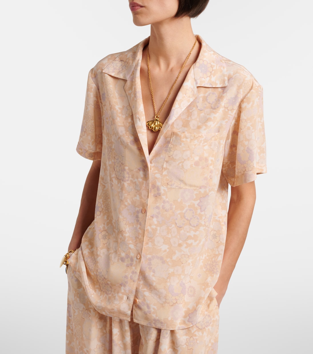 Floral silk bowling shirt | Chloé