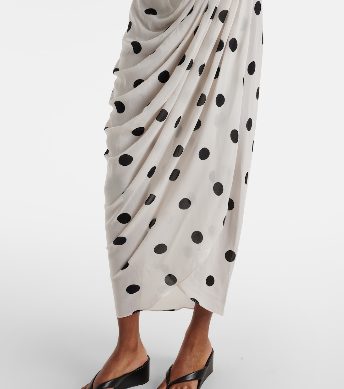 Draped polka-dot bustier dress | Adriana Degreas