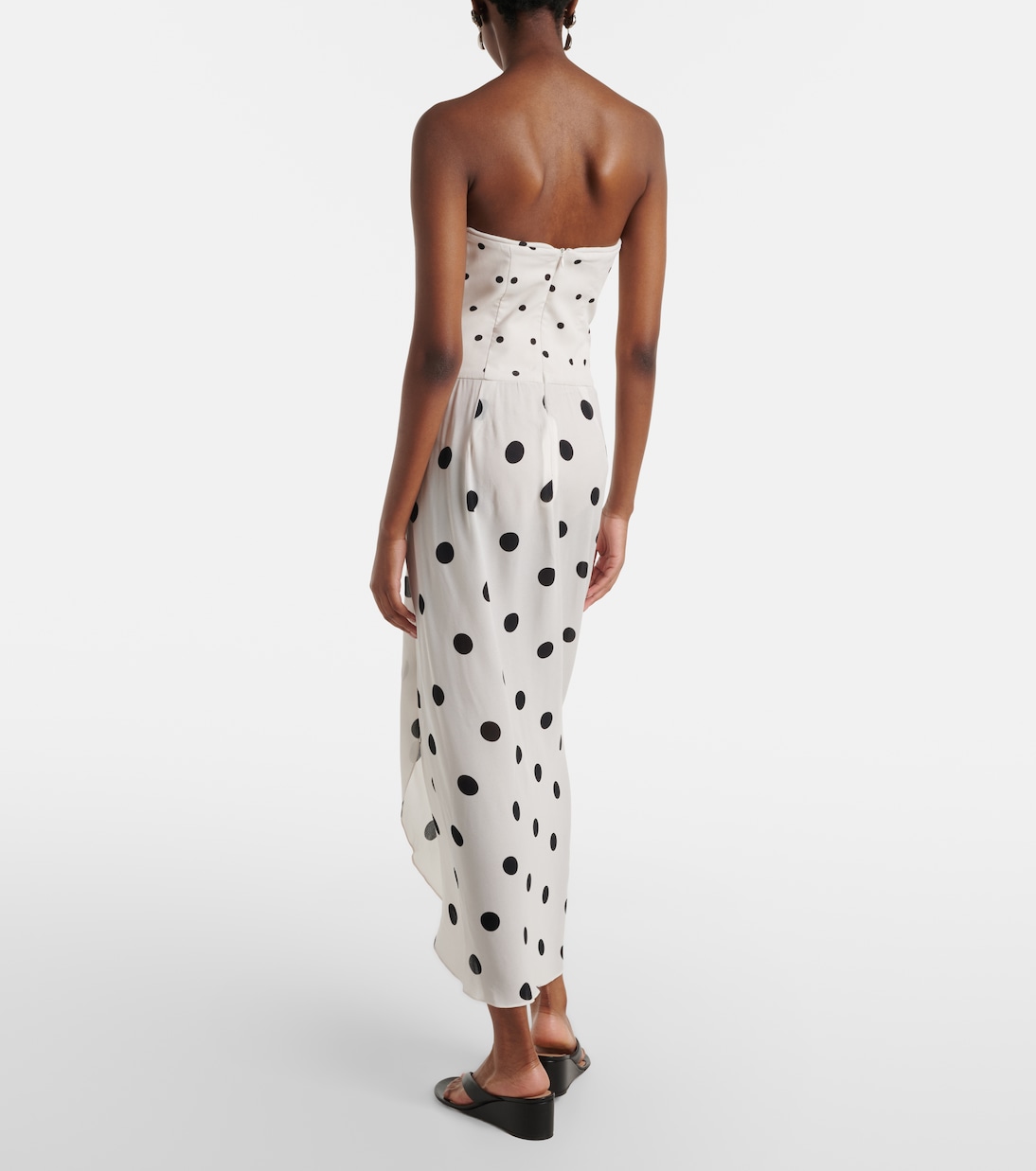 Draped polka-dot bustier dress | Adriana Degreas