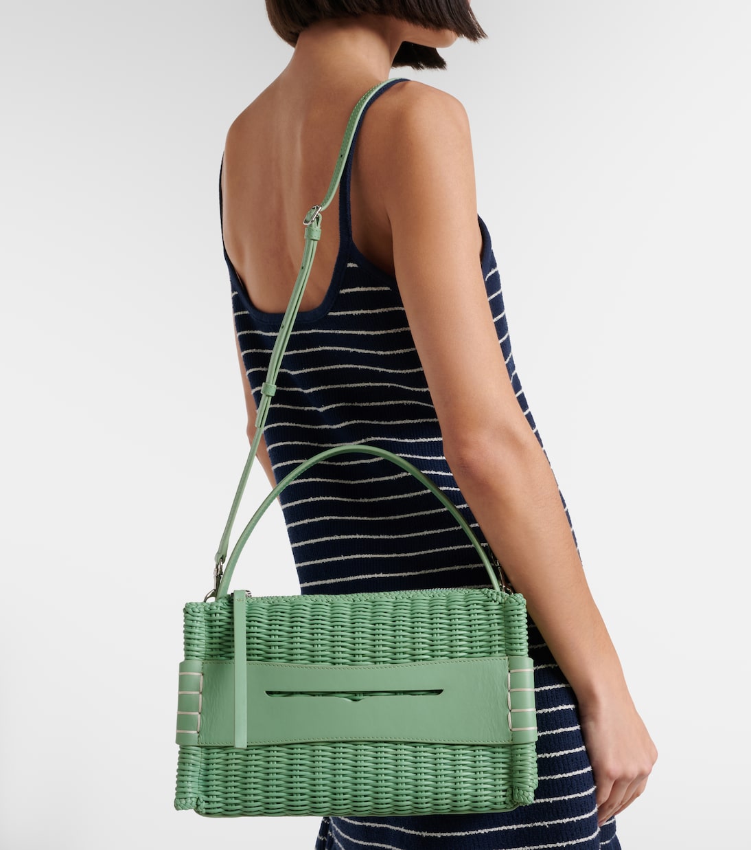 Loafer woven leather top-handle bag | JW Anderson