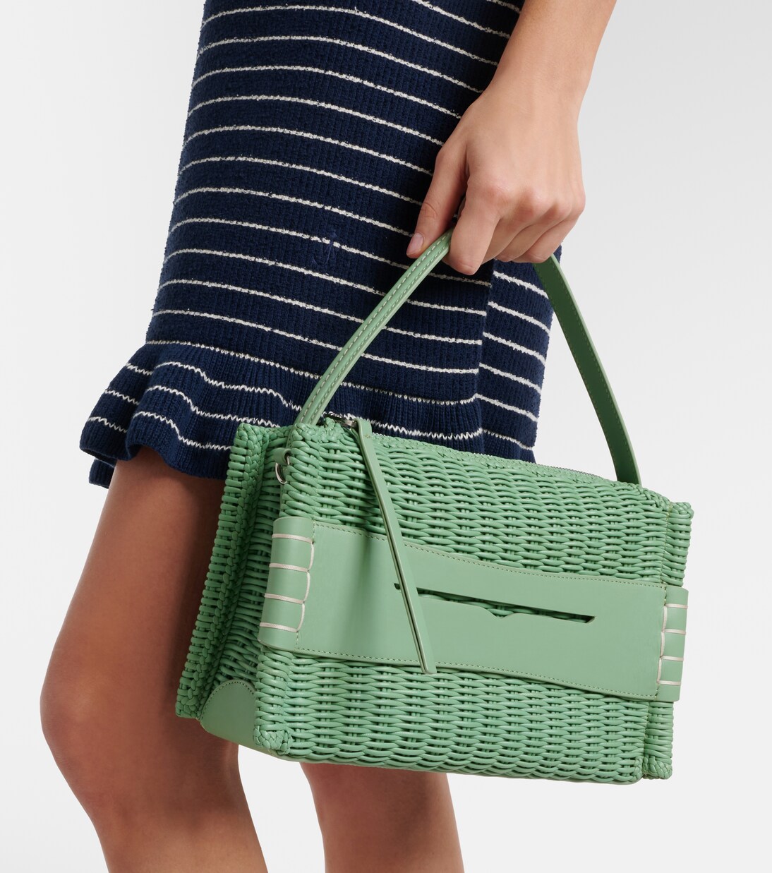Loafer woven leather top-handle bag | JW Anderson
