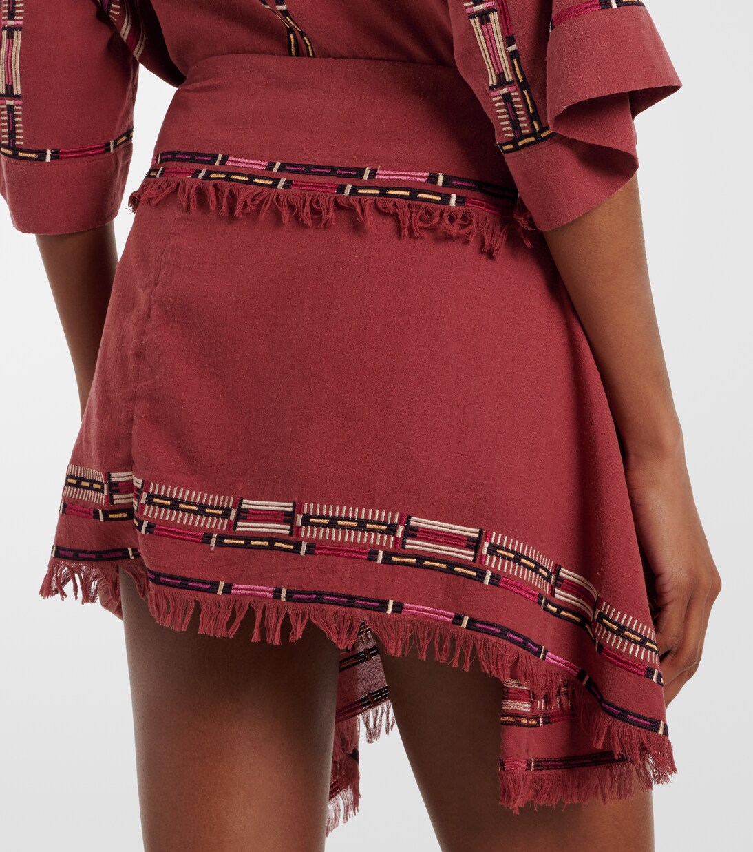 Feriel刺绣真丝裹身迷你半身裙 | Isabel Marant