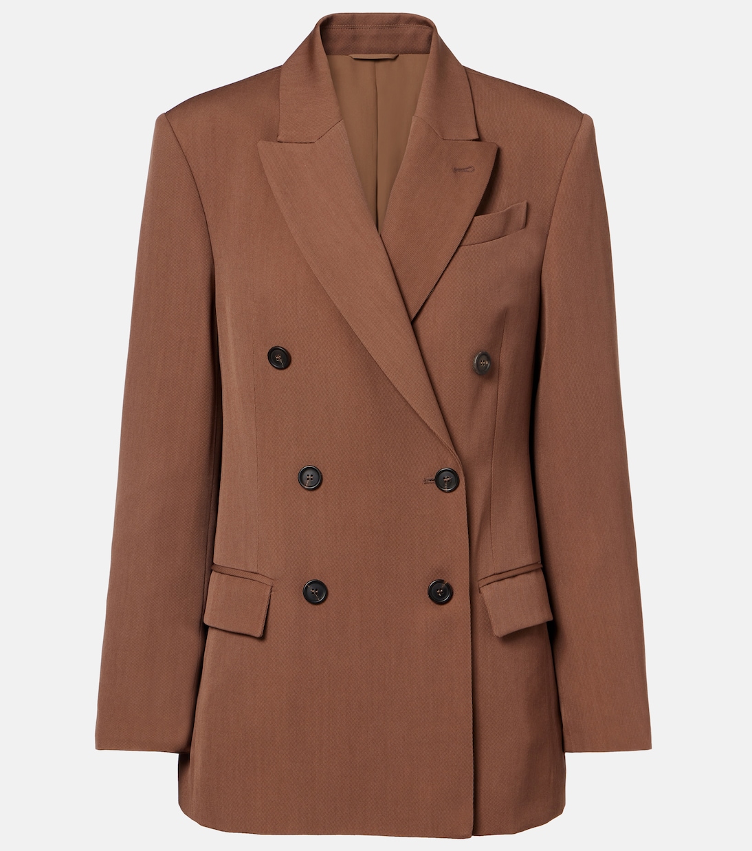 Double-breasted wool-blend blazer | Brunello Cucinelli