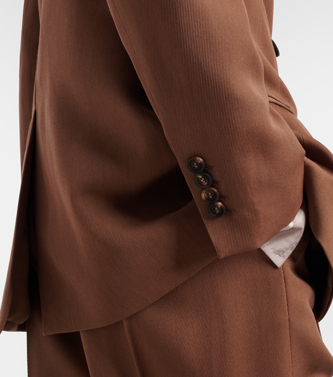 Double-breasted wool-blend blazer | Brunello Cucinelli