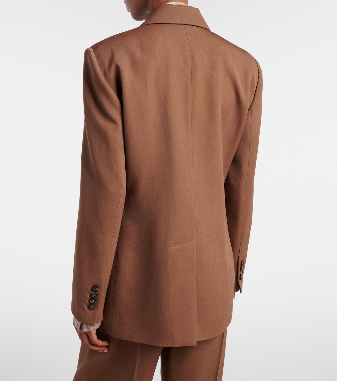 Double-breasted wool-blend blazer | Brunello Cucinelli