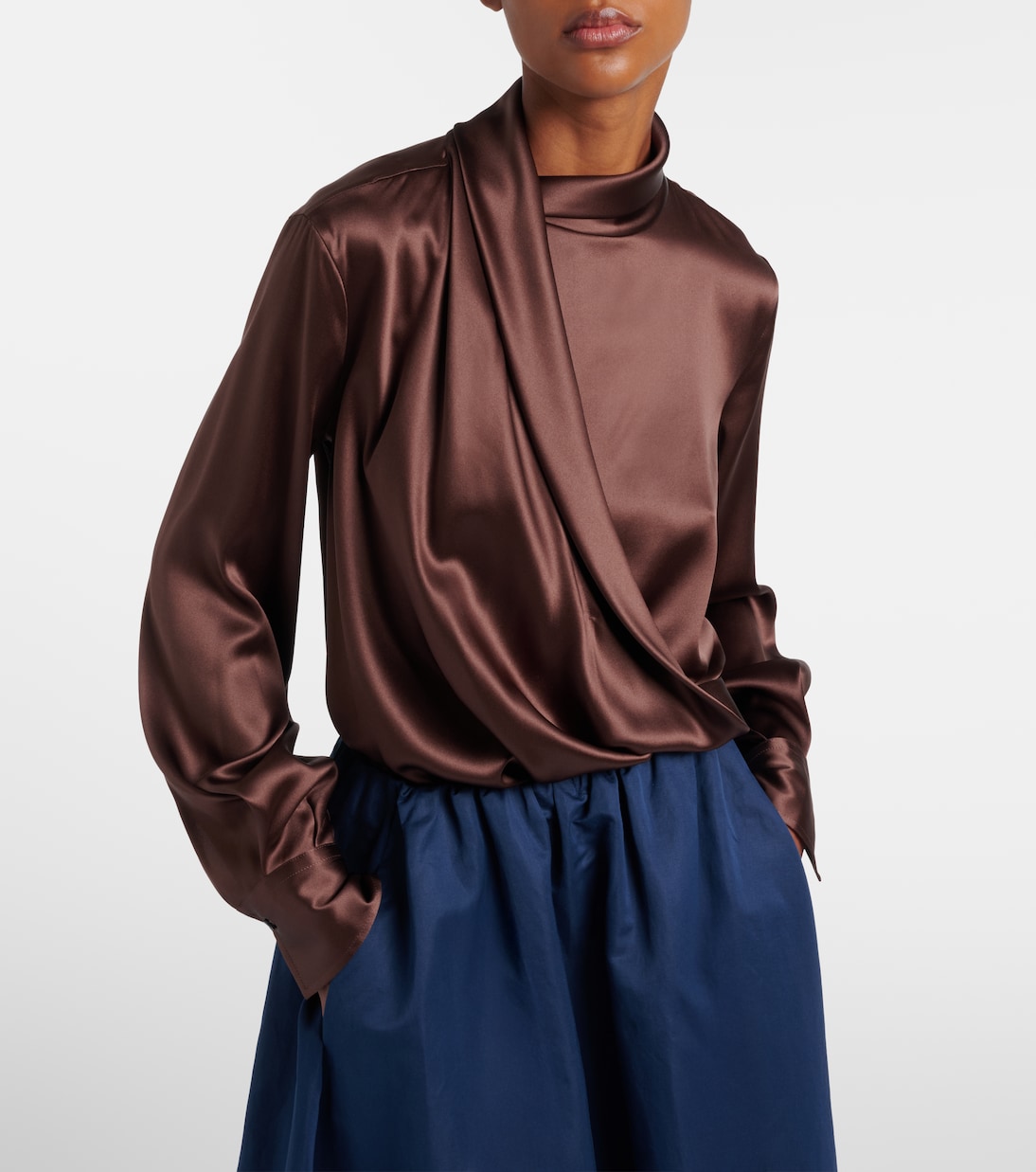 Blusa in raso di misto seta | Brunello Cucinelli