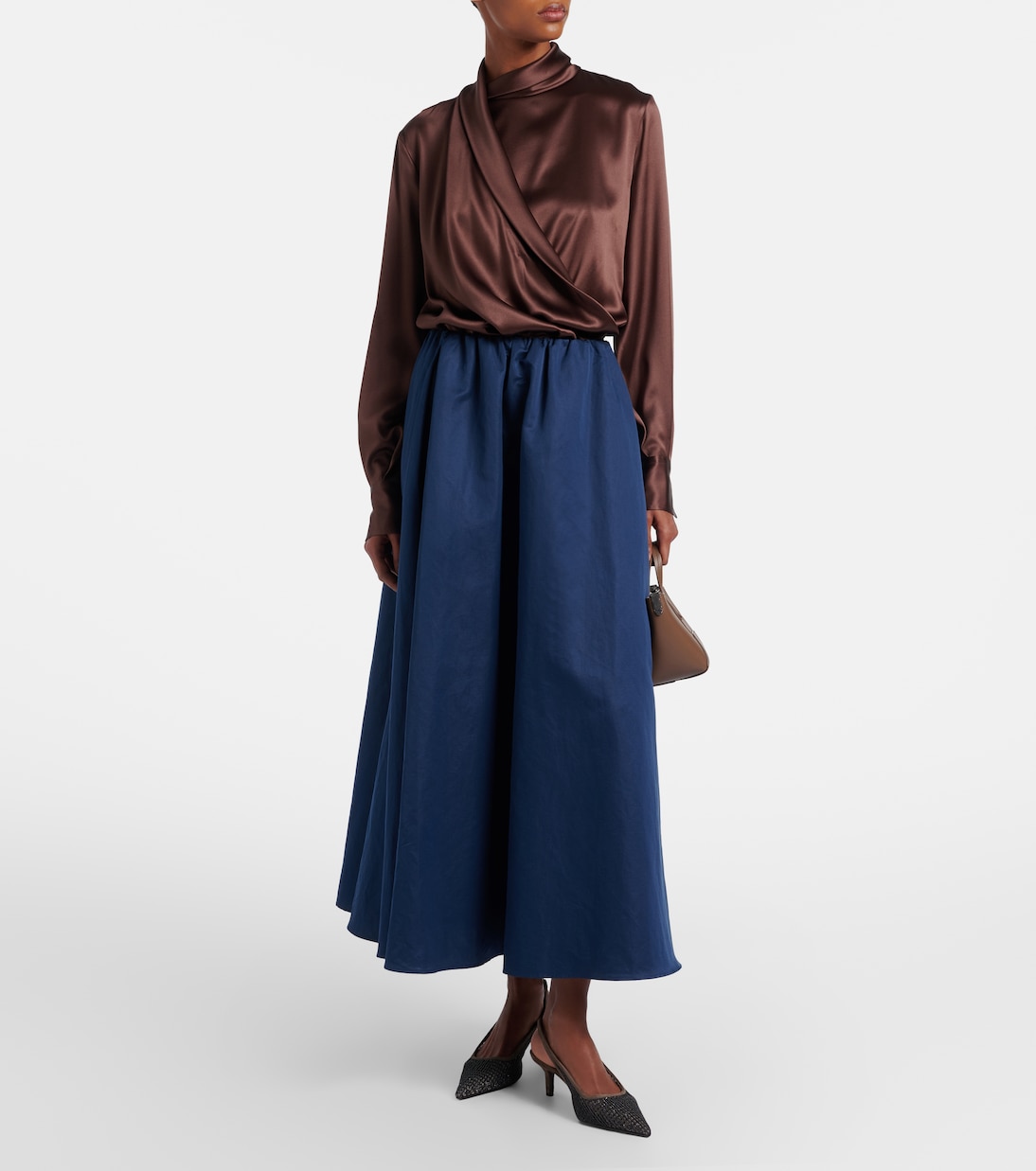 Blusa in raso di misto seta | Brunello Cucinelli