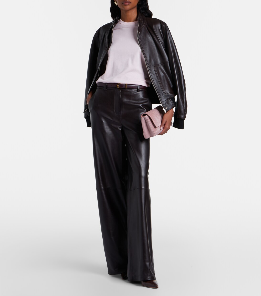 Pantalones anchos Coda de piel | Nour Hammour