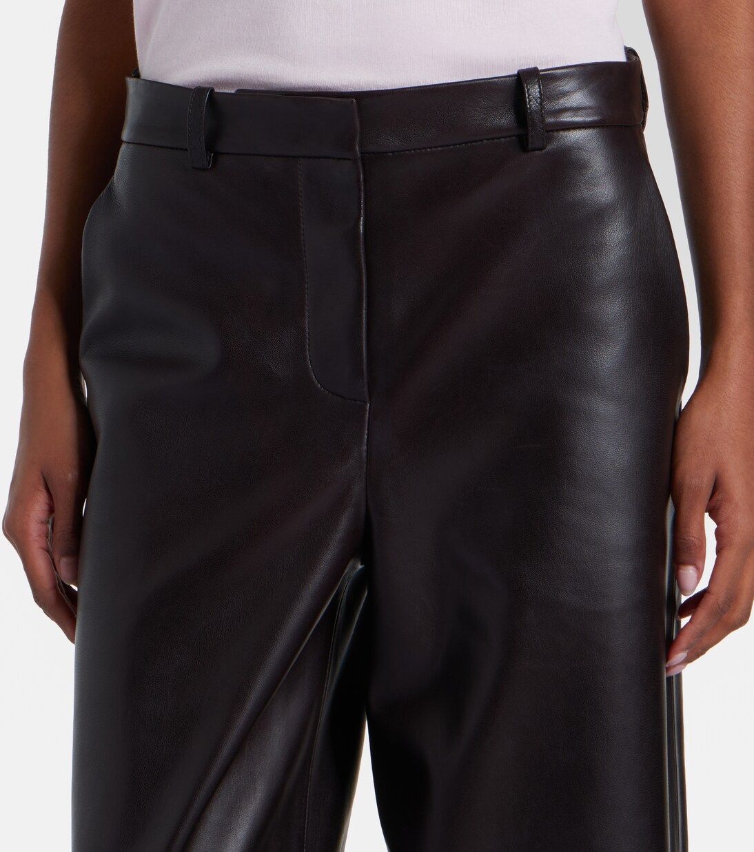 Pantalones anchos Coda de piel | Nour Hammour