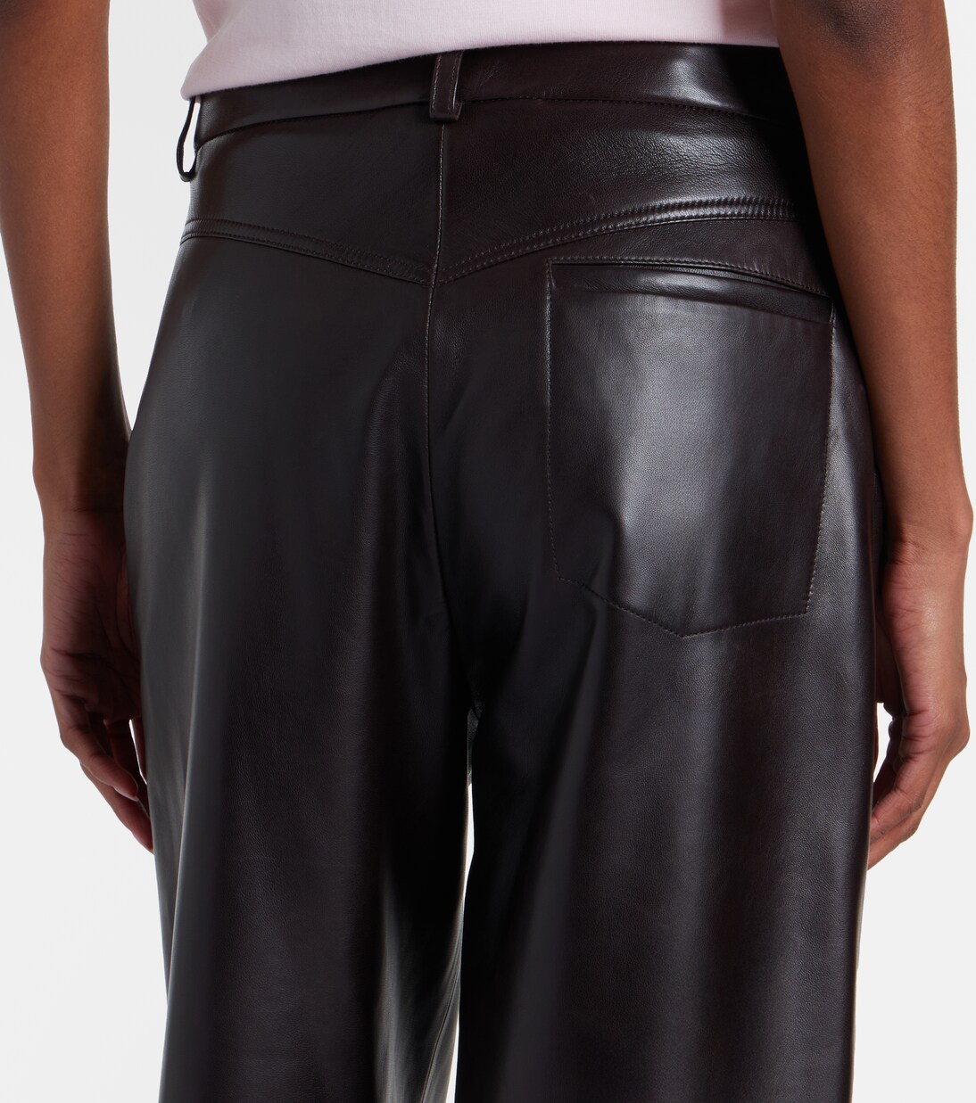 Pantalones anchos Coda de piel | Nour Hammour