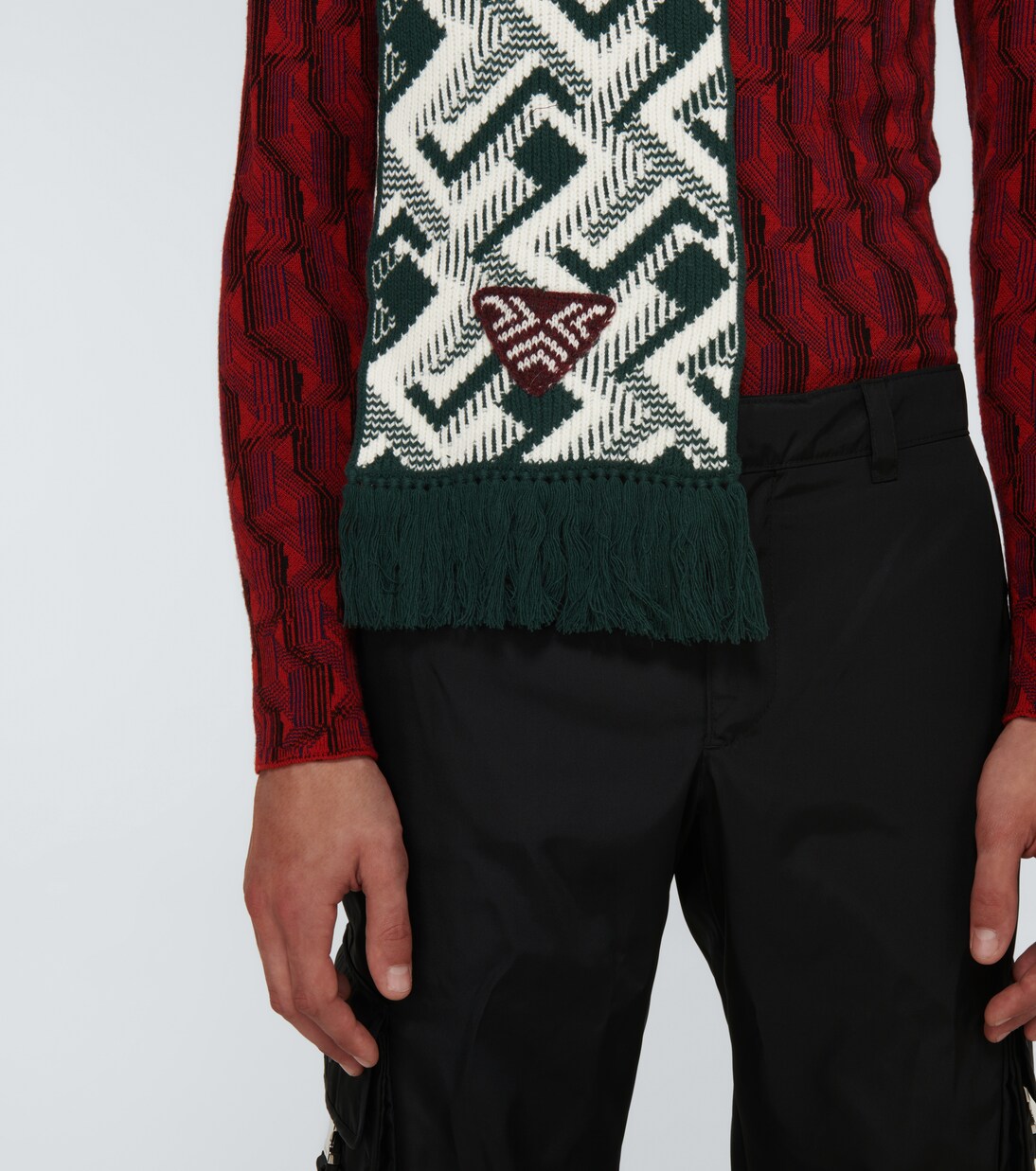 羊毛羊绒提花围巾 | Prada