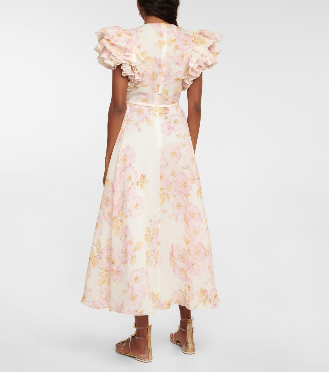 Robe midi en soie à fleurs | Giambattista Valli