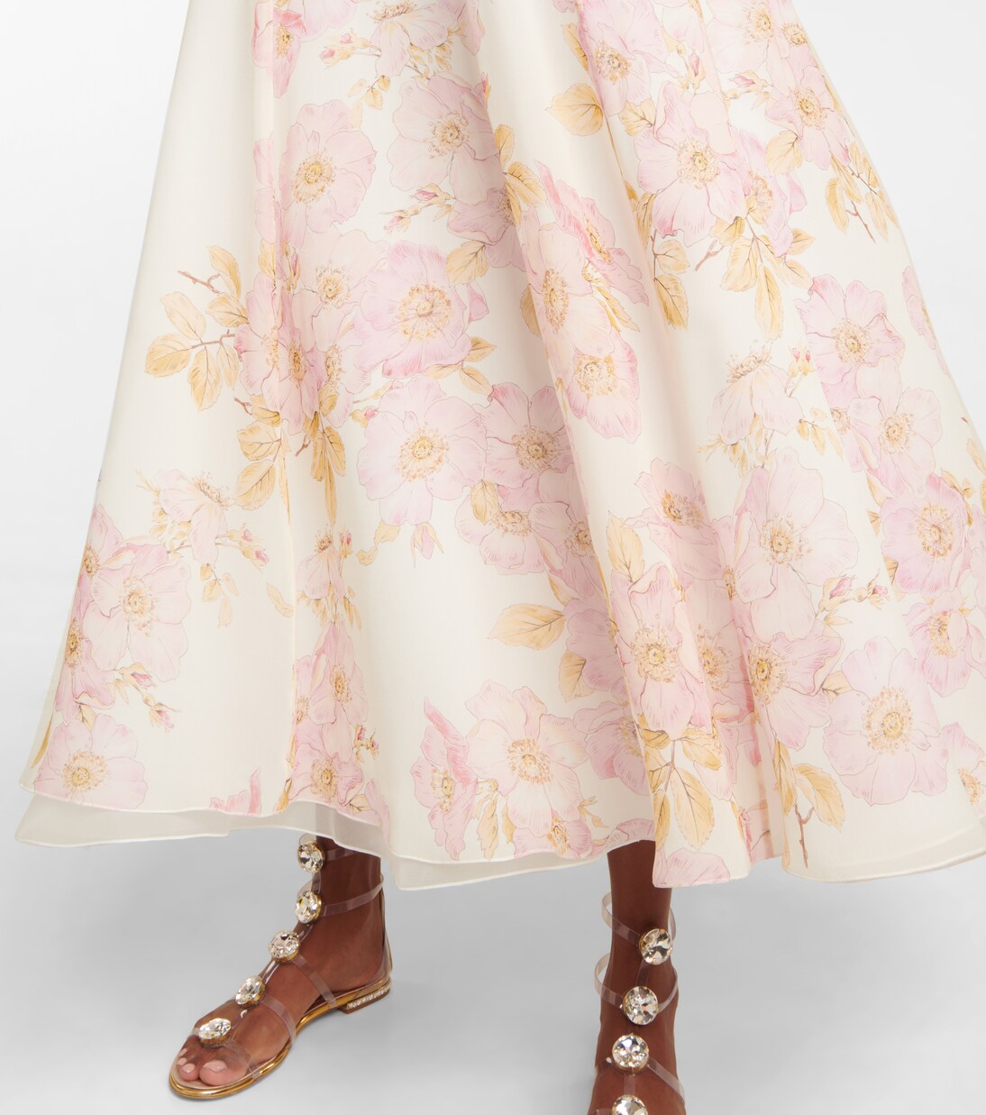 Robe midi en soie à fleurs | Giambattista Valli