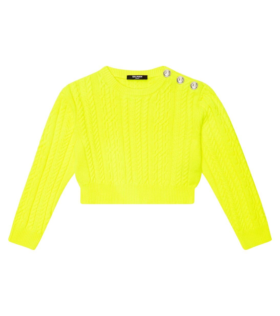 Cable-knit wool and cashmere sweater | Balmain Kids