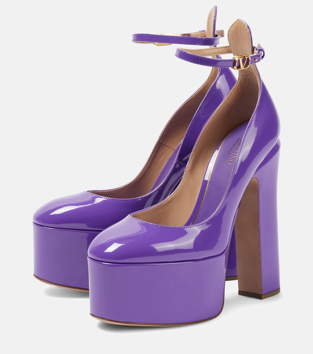 Tan-Go patent leather platform pumps | Valentino Garavani