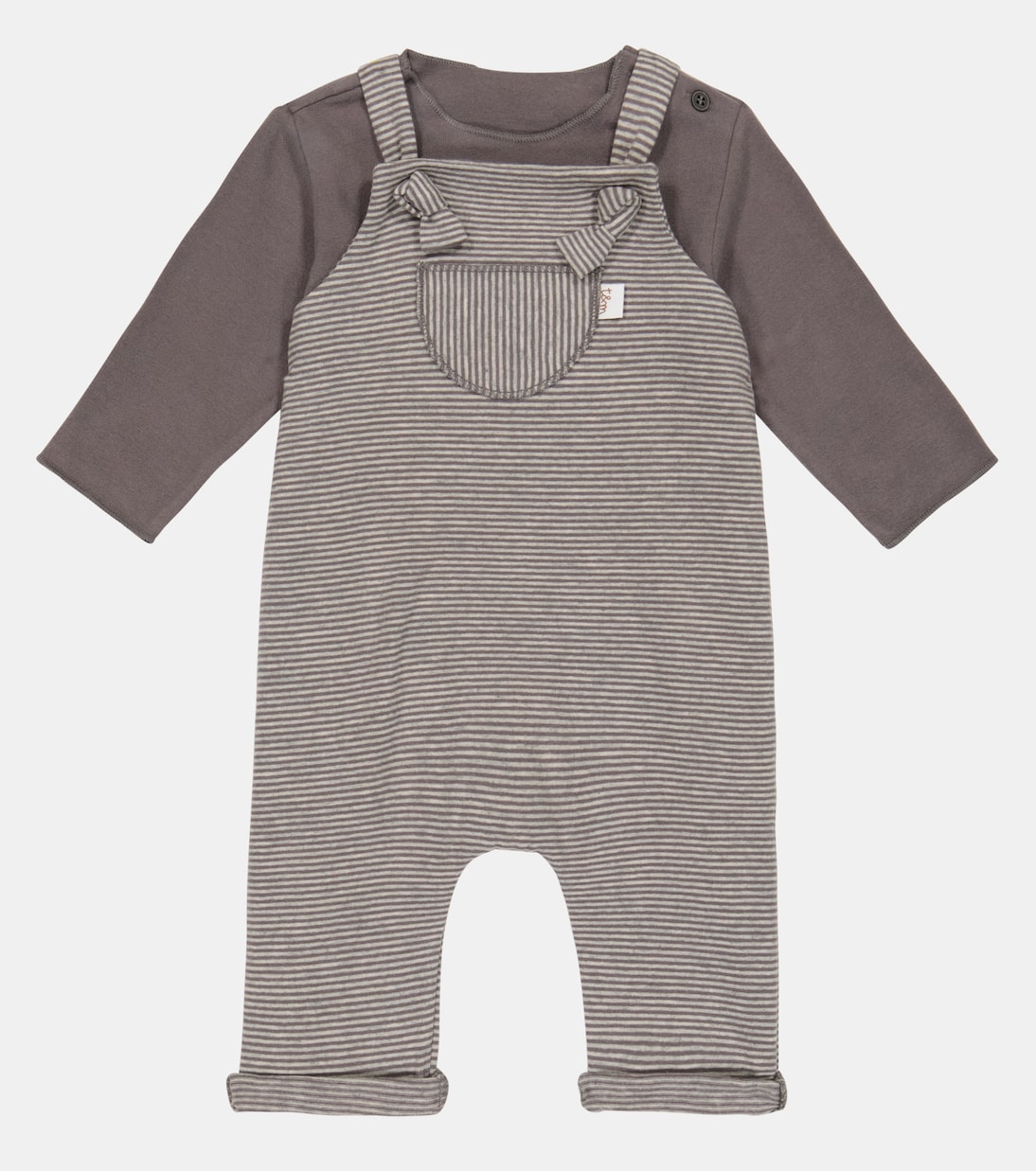 Set de peto y camiseta en mezcla de algodón | Il Gufo