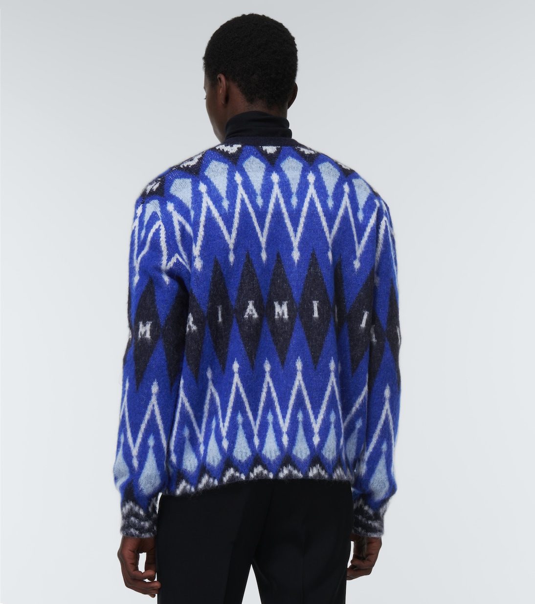 Argyle alpaca and mohair-blend cardigan | Amiri