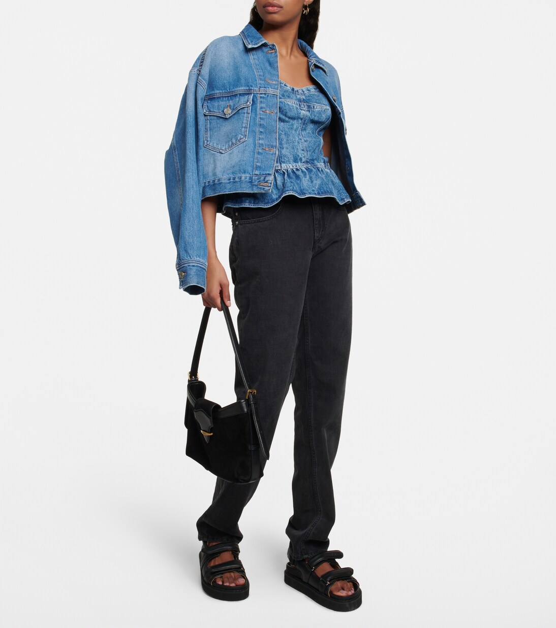 Bustier-Top Solizinia aus Denim | Marant Etoile