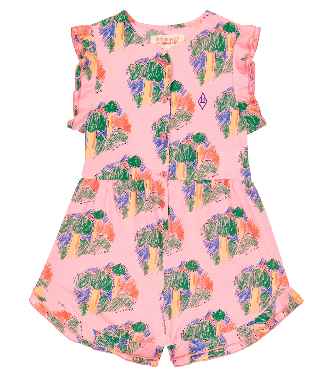Squirrel printed cotton playsuit | The Animals Observatory