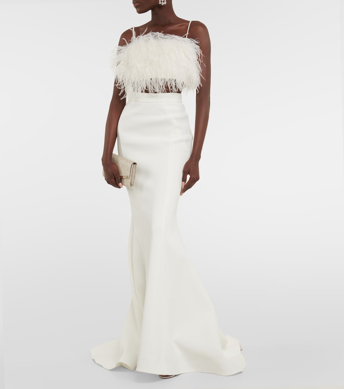 Bridal Cropped-Top Plume mit Federn | Rebecca Vallance