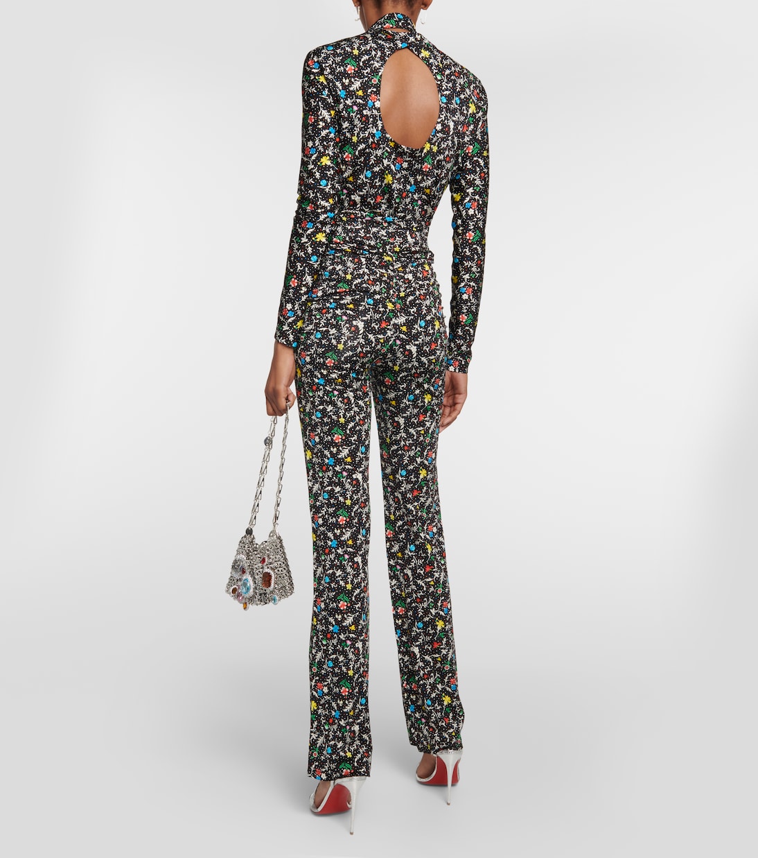 Bedruckte High-Rise-Hose aus Crêpe | Rabanne