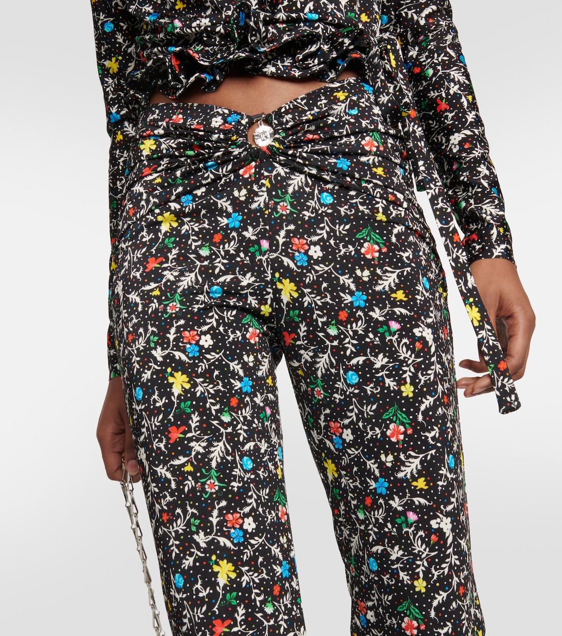 Bedruckte High-Rise-Hose aus Crêpe | Rabanne