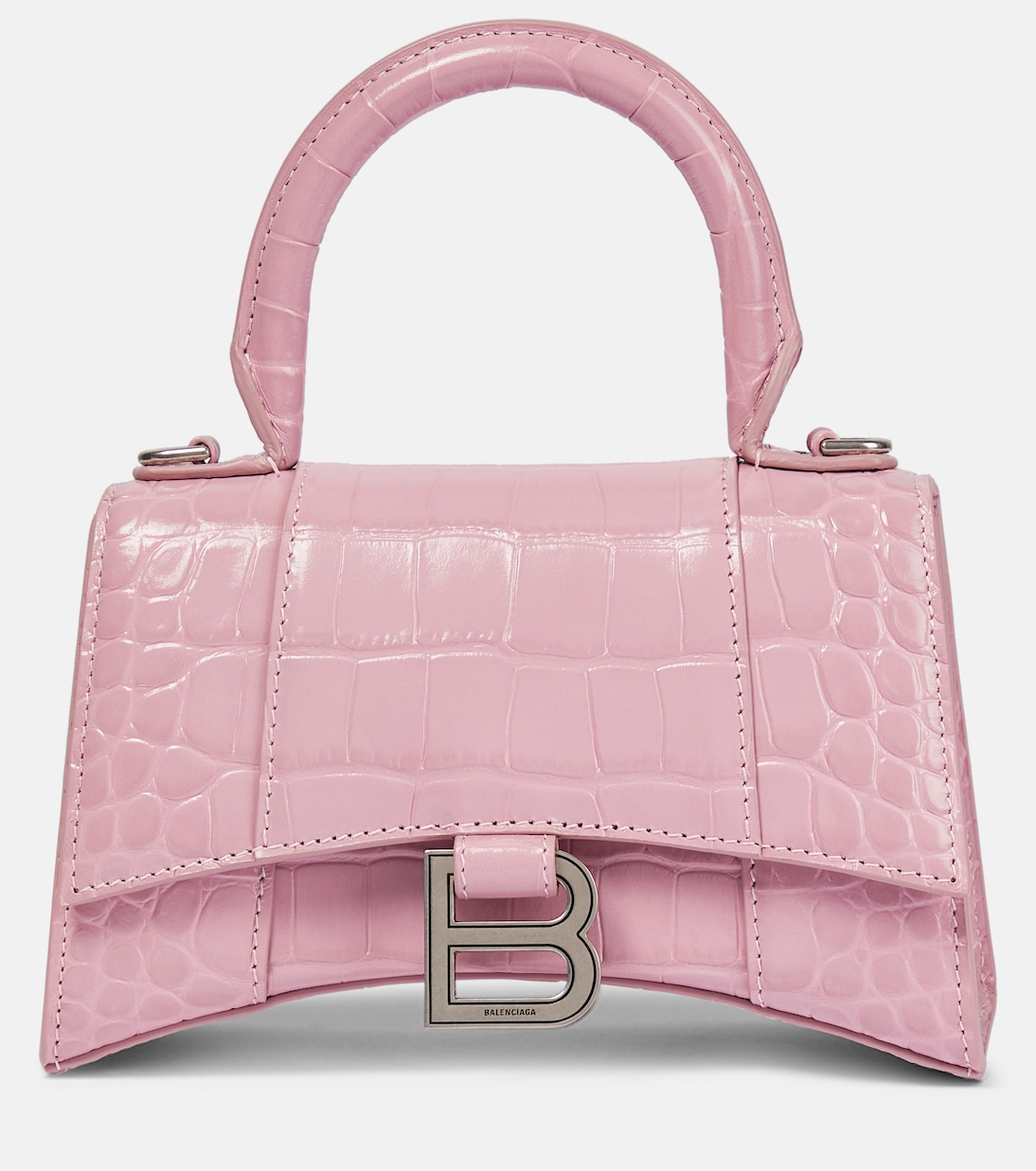 Hourglass Small croc-effect tote bag | Balenciaga