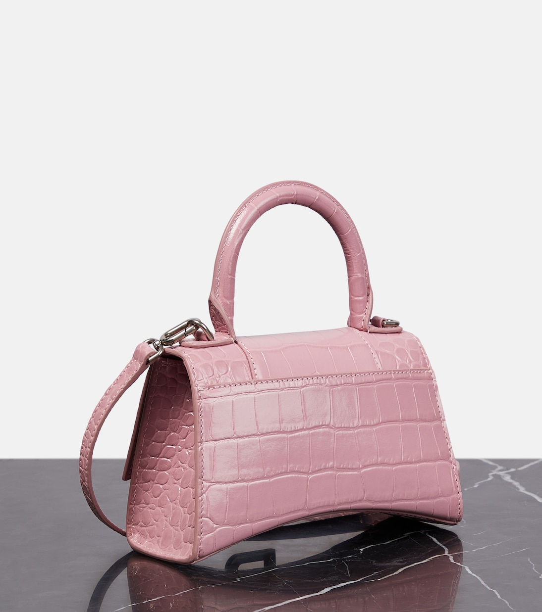 Hourglass Small croc-effect tote bag | Balenciaga