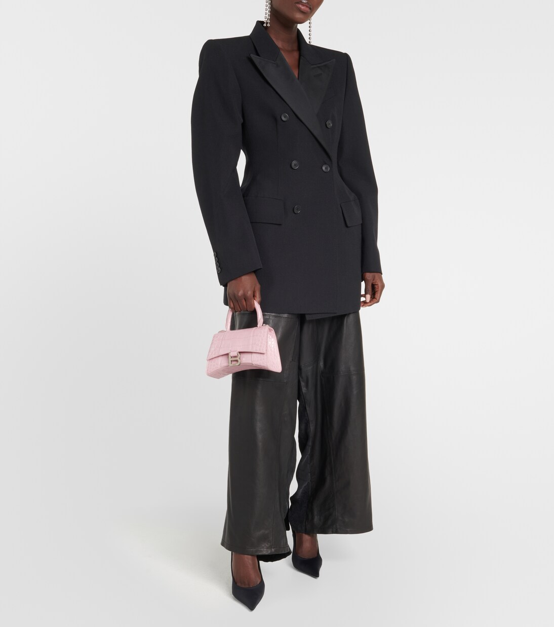 Hourglass Small croc-effect tote bag | Balenciaga