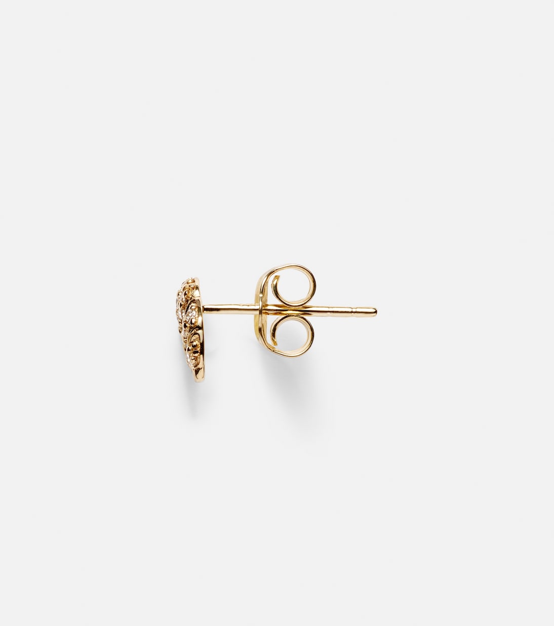 Croissant Small 14kt gold single stud earring with diamonds | Sydney Evan