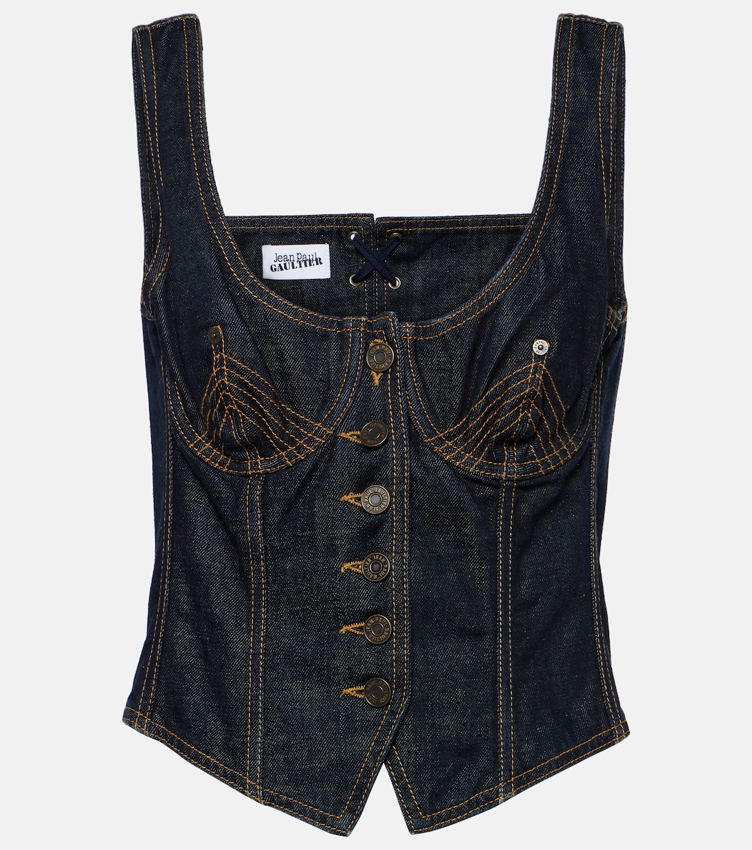 Bustier-Top aus Denim | Jean Paul Gaultier