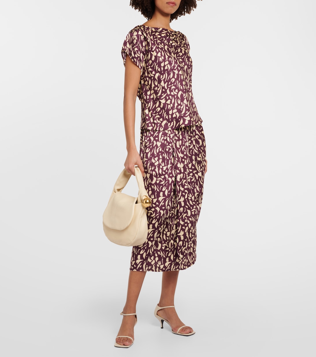 Bedruckter Midirock Juno aus Satin | Velvet