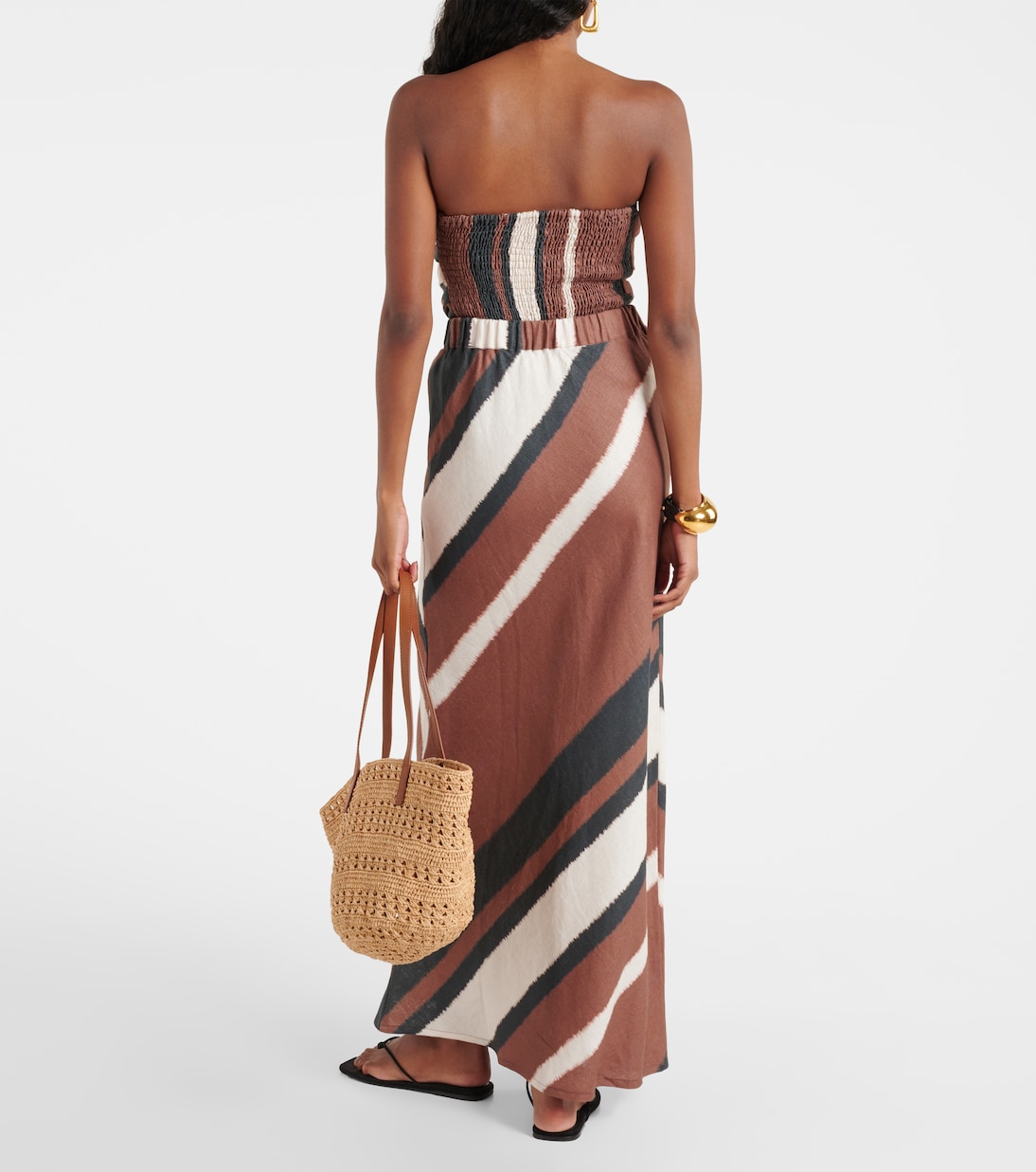 Dalicenca striped linen maxi skirt | Faithfull
