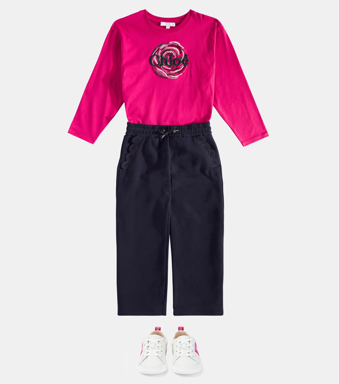 Logo cotton sweatpants | Chloé Kids