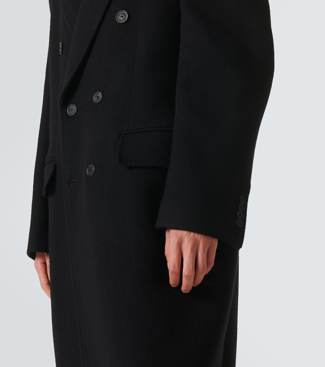Double-breasted cashmere and wool overcoat | Balenciaga