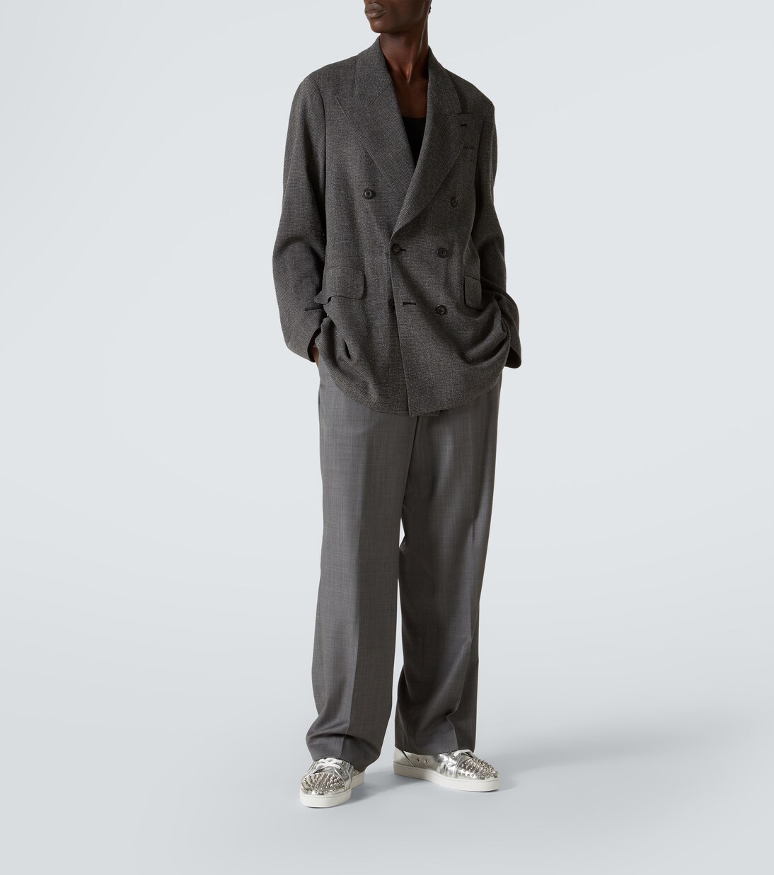 Louis Junior metallic leather sneakers | Christian Louboutin